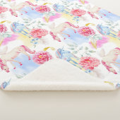 Couverture Sherpa Motif de licorne et de Pegasus d'aquarelle (3/4)