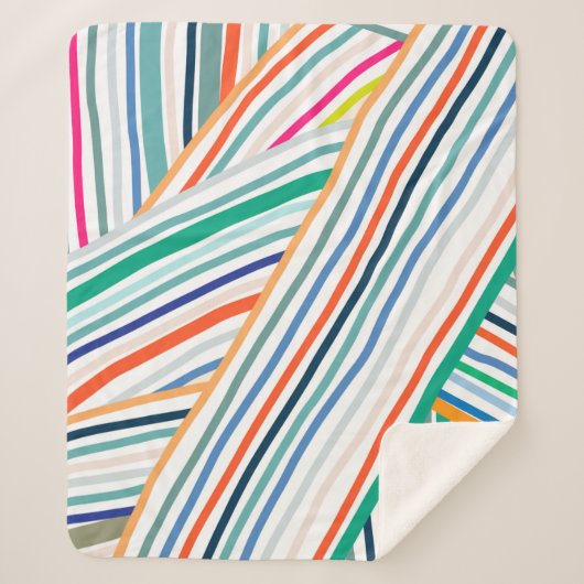 Couverture Sherpa Motif de ligne (Devant)