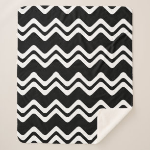 Couverture Sherpa Motif de ligne double couleur Zig Zag