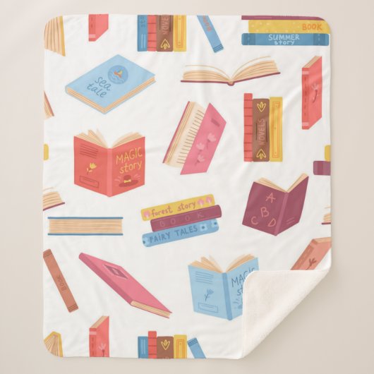 Couverture Sherpa Motif de livre (Devant)
