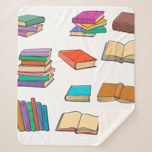 Couverture Sherpa Motif de livre (Devant)