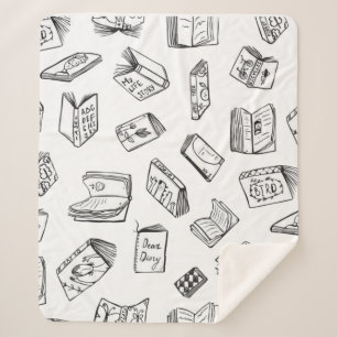 Couverture Sherpa Motif de livre