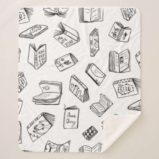 Couverture Sherpa Motif de livre (Devant)