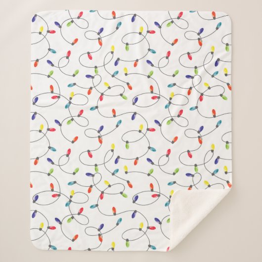 Couverture Sherpa Motif de lumières de Noël (Devant)