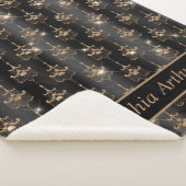 Couverture Sherpa Motif de lustre doré noir (3/4)