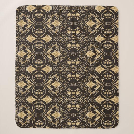 Couverture Sherpa Motif de luxe noir (Devant)
