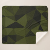 Couverture Sherpa Motif de maillage géométrique noir foncé de l'armé (Devant (Horizontal))