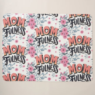 Couverture Sherpa Motif de Mamanité Florale Typographie Rose
