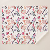 Couverture Sherpa Motif de maquillage d'aquarelle (Devant (Horizontal))