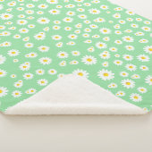 Couverture Sherpa Motif de marguerites de printemps de Boho vert (3/4)