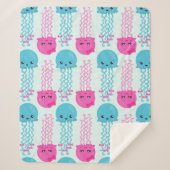 Couverture Sherpa Motif de méduses, Mignonne méduse, Sea Animaux (Devant)