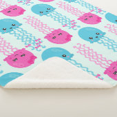 Couverture Sherpa Motif de méduses, Mignonne méduse, Sea Animaux (3/4)