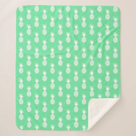 Couverture Sherpa Motif de menthe d'ananas (Devant)