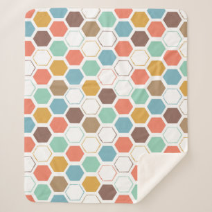 Couverture Sherpa Motif de module de ruche d'abeille