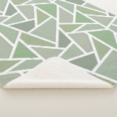 Couverture Sherpa Motif de mosaïque vert olive (3/4)
