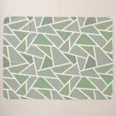 Couverture Sherpa Motif de mosaïque vert olive (Devant (Horizontal))