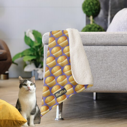 Couverture Sherpa Motif de muffins avec nom personnalisé - Petits gâ