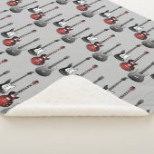 Couverture Sherpa Motif de musicien de guitare électrique (3/4)