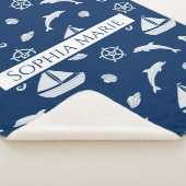 Couverture Sherpa Motif de navigation et de vie marine (3/4)