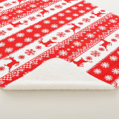 Couverture Sherpa Motif de Noël avec rennes et flocons de neige (3/4)
