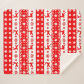 Couverture Sherpa Motif de Noël avec rennes et flocons de neige (Devant (Horizontal))