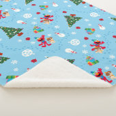 Couverture Sherpa Motif de Noël bleu Elmo & Tango (3/4)
