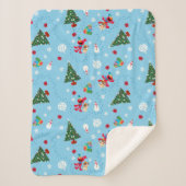 Couverture Sherpa Motif de Noël bleu Elmo & Tango (Devant)