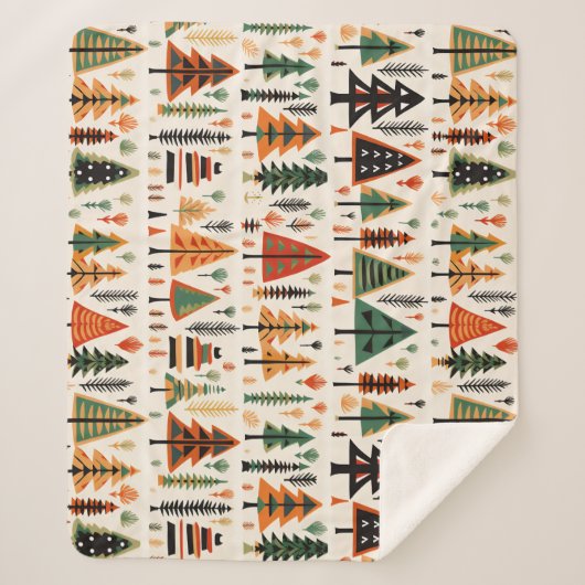 Couverture Sherpa Motif de Noël d'art populaire scandinave (Devant)