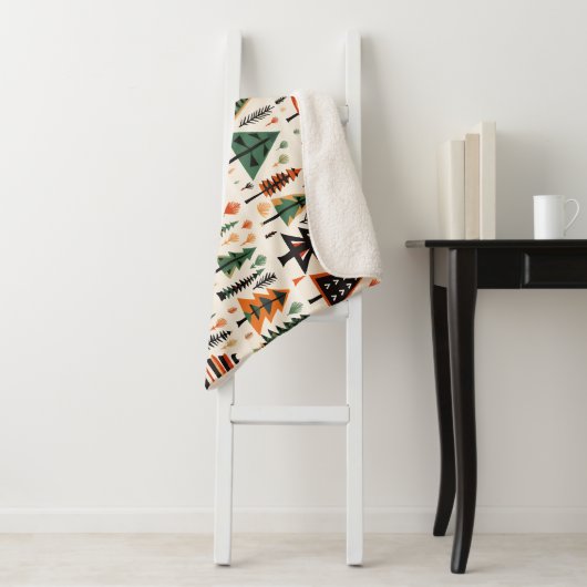 Couverture Sherpa Motif de Noël d'art populaire scandinave (En situation)