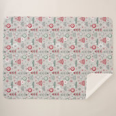 Couverture Sherpa Motif de Noël d'hiver. (Devant (Horizontal))