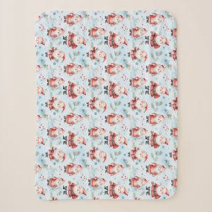 Couverture Sherpa Motif de Noël du Père Noël