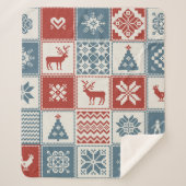 Couverture Sherpa Motif de Noël en patchwork. Traditionel  (Devant)