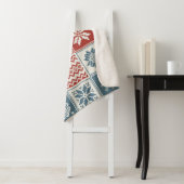 Couverture Sherpa Motif de Noël en patchwork. Traditionel  (En situation)