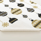 Couverture Sherpa Motif de Noël or/noir/blanc (3/4)