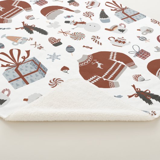Couverture Sherpa Motif de Noël rétro (3/4)