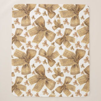 Couverture Sherpa Motif de nœud en toile de jute rustique