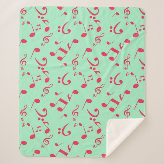 Couverture Sherpa Motif de notes musicales (Devant)