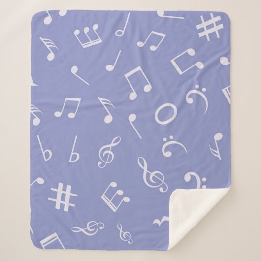 Couverture Sherpa Motif de notes musicales (Devant)