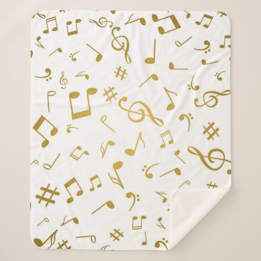 Couverture Sherpa Motif de notes musicales (Devant)
