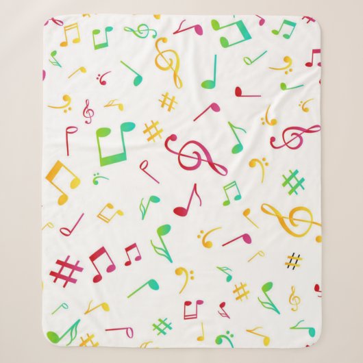 Couverture Sherpa Motif de notes musicales (Devant)