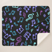 Couverture Sherpa Motif de notes musicales (Devant (Horizontal))