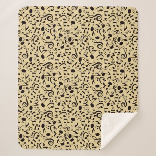 Couverture Sherpa Motif de notes musicales (Devant)