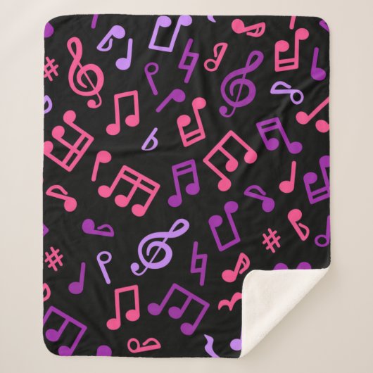 Couverture Sherpa Motif de notes musicales (Devant)