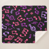 Couverture Sherpa Motif de notes musicales (Devant (Horizontal))