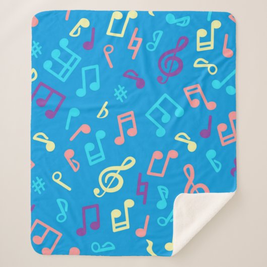 Couverture Sherpa Motif de notes musicales (Devant)