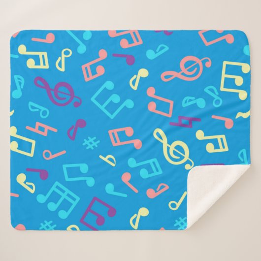 Couverture Sherpa Motif de notes musicales (Devant (Horizontal))