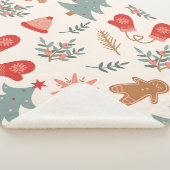 Couverture Sherpa Motif de pain d'épices de Noël rétro. (3/4)