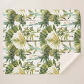 Couverture Sherpa Motif de palmiers tropicaux moderne (Devant (Horizontal))