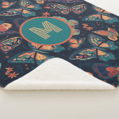 Couverture Sherpa Motif de papillon monogramme personnalisé (3/4)