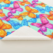 Couverture Sherpa Motif de papillons colorés (3/4)